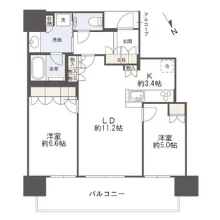ザ・パークハウス中之島タワー【8階】の間取り