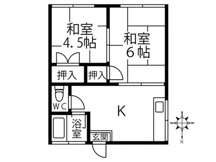 清水コーポ【1階】の間取り
