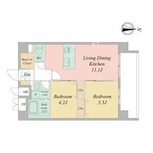 LiveCasa千本今出川【0301号室】の間取り