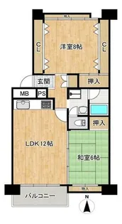 大阪府豊中市北緑丘2丁目【マンション】の間取り
