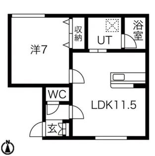 クラージュ平和Ⅱ【2階】の間取り