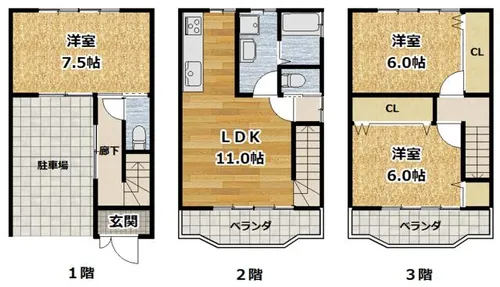 京都府京都市伏見区東朱雀町【一戸建】の間取り