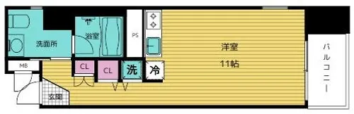 クリスタルブライト天満橋リバーサイド【2階】の間取り