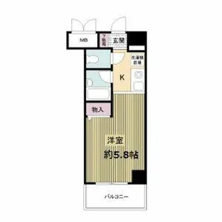 クレール東天満【0404号室】の間取り