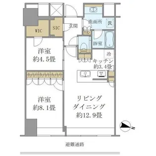 BrilliaTower堂島【12階】の間取り