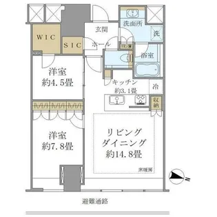 BrilliaTower堂島【19階】の間取り