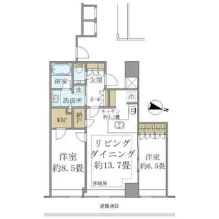 BrilliaTower堂島【46階】の間取り