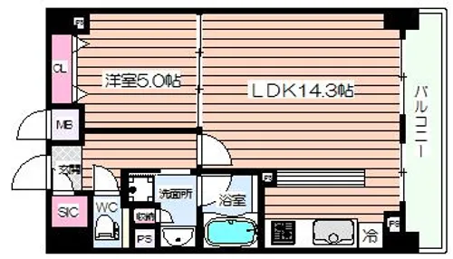 プランドール堂島【11階】の間取り