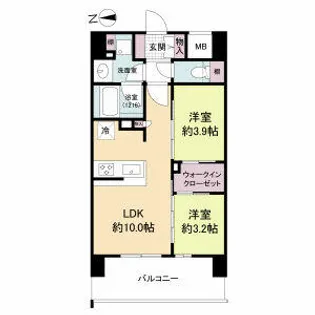 ソルレヴェンテ新梅田【0802号室】の間取り