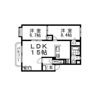 リッチオーク【203号室】の間取り