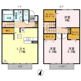 福岡県福岡市西区今宿3丁目【テラスハウス】の間取り