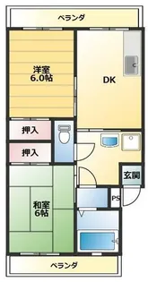 サンハイツ多井田【2階】の間取り