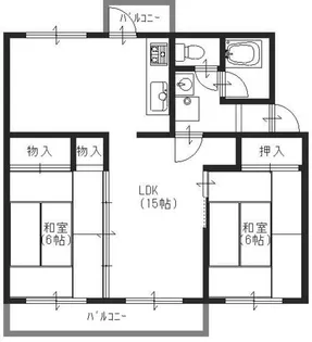 新金岡2丁4番住宅2棟【1階】の間取り