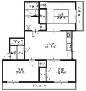 ハイグレードヒガシ浅香山【205号室】の間取り