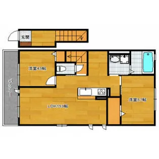 福岡県福岡市城南区西片江2丁目【アパート】の間取り