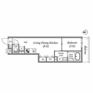 S-MOVE緑橋Ⅱ【4階】の間取り