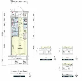 プレサンス玉造駅前【0411号室】の間取り