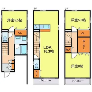 大阪府大阪市福島区野田5丁目【一戸建】の間取り