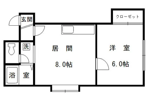 アーバン新発寒【105号室】の間取り