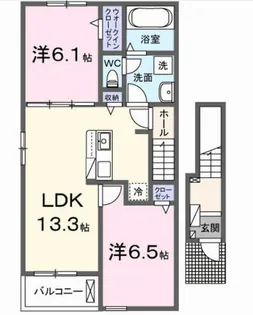 フルール レジデンス Ⅱ【2階】の間取り
