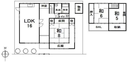 京都府京都市右京区嵯峨広沢南下馬野町【一戸建】の間取り