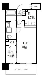 福岡県福岡市中央区大手門2丁目【マンション】の間取り