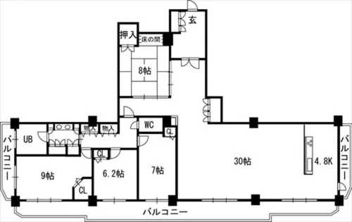 知事公館前タワーレジデンス【3002号室】の間取り