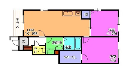 メゾン・シャルマン・エル【1階】の間取り