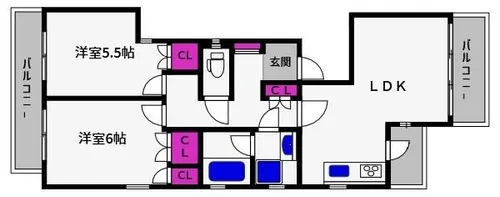 兵庫県神戸市東灘区御影郡家1丁目【マンション】の間取り