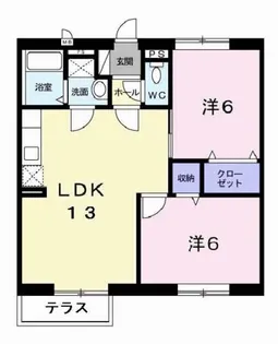 エスポワールドミールA【1階】の間取り