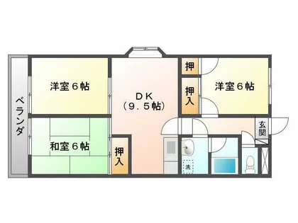 愛知県名古屋市守山区大字中志段味字冨士塚【マンション】の間取り