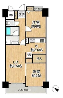 ワコーレアプローズ春日野【407号室】の間取り