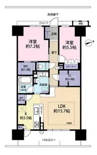 ヴェリテ東岸和田駅前【11階】の間取り
