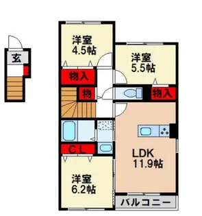 クレシア和【2階】の間取り