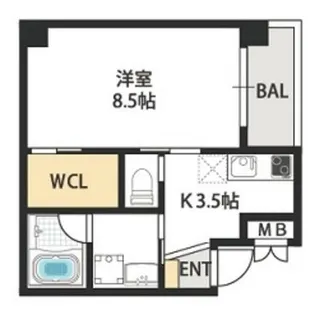 レクラン今里【4階】の間取り