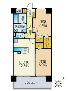 イーストアンサンブル【202号室】の間取り