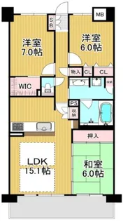 エスリード西宮甲陽園 3番館【5階】の間取り
