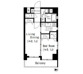 ルーエ五条堀川【701号室】の間取り