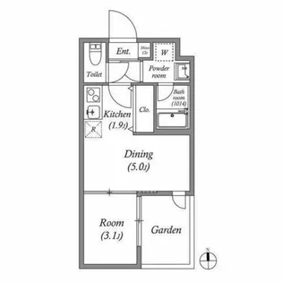 VINA山科WEST【0104号室】の間取り