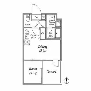VINA山科WEST【0102号室】の間取り