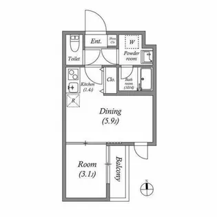 VINA山科WEST【0203号室】の間取り