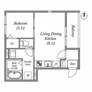 Bloom’s Terrace Nagitsuji【0102号室】の間取り