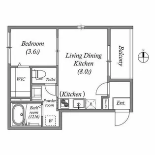 エディフィッシオ椥辻【0102号室】の間取り