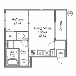 Bloom’s Terrace Nagitsuji【0202号室】の間取り