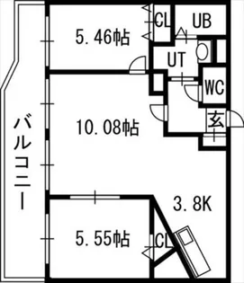 グランカーサ北3条【9階】の間取り