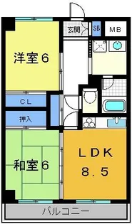京都府京都市山科区小山姫子町【マンション】の間取り