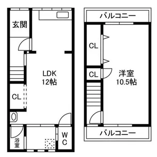 大阪府堺市西区浜寺船尾町西2丁【テラスハウス】の間取り