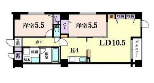 ティーグルブラン桂【1階】の間取り