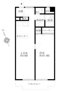 昭和パレス魚住【504号室】の間取り
