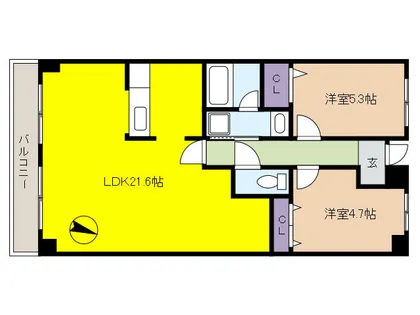 シティプラザ甲南山手【3階】の間取り